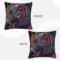 thumbnail image 4 of LNWH Vibrant Abstract Tiger Throw Pillow Covers, Square Soft Linen Decorative Pillow Cases, 16"x16", 4 of 8