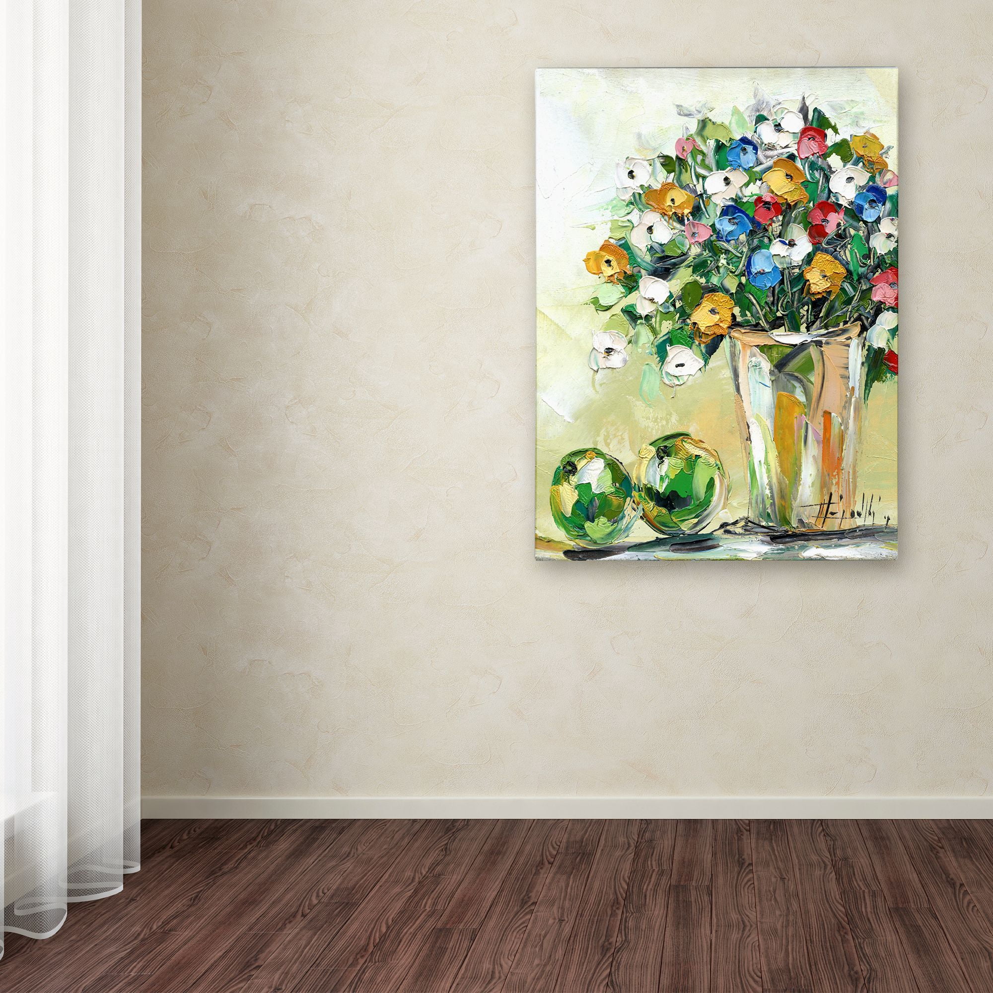 Trademark Fine Art "Spring Flowers in a Vase 5" Canvas Art by Hai Odelia