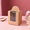 thumbnail image 5 of Hzzsbu Cupcake Boxes, 10 Pcs Single Paper Cupcake Holder Containers, Candy Cookies Desserts Gift Boxes with Window and Handle for Wedding Birthday Party, 5 of 7