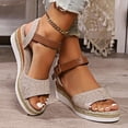 thumbnail image 5 of Willtoo Wedges for Women Summer Dressy Slip On Orthopedic Sandals with Arch Support Open Toe Ankle Strap Beach Boho Sandals, 5 of 6