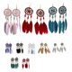 thumbnail image 4 of Qarigey Pendientes bohemios ligeros 1 par hermosos con diseño de atrapasueños cómodo regalo de cumpleaños para mujeres y niñas Type11 NO11, 4 of 6