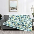 thumbnail image 2 of Disketp Floral In Blue Flannel Blankets - Thick and Warm Blanket for Winter, Soft Fuzzy Plush King Blanket for All Seasons-50"x40", 2 of 6