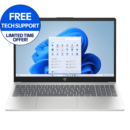 HP 15.6 inch HD Windows Laptop AI Intel Core Ultra 5 225U 8GB 512GB SSD Natural Silver