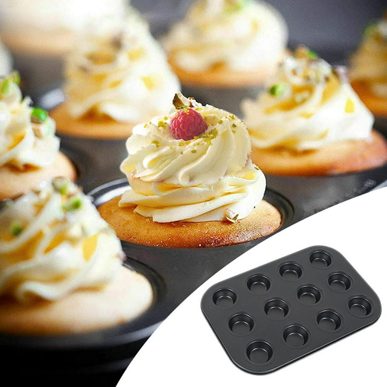 12 Cups Muffin Cupcake Pan Tin Carbon Steel Non Stick Cake Baking Tray  Bakeware