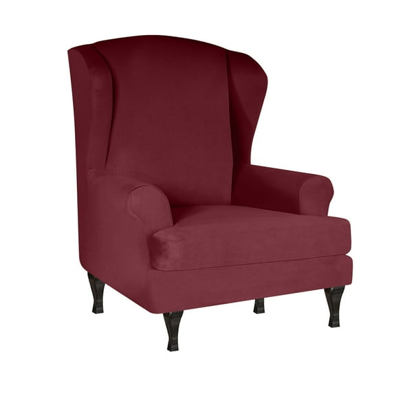 DYstyle Solid 2-Piece Stretch Wingback Armchair Slipcover