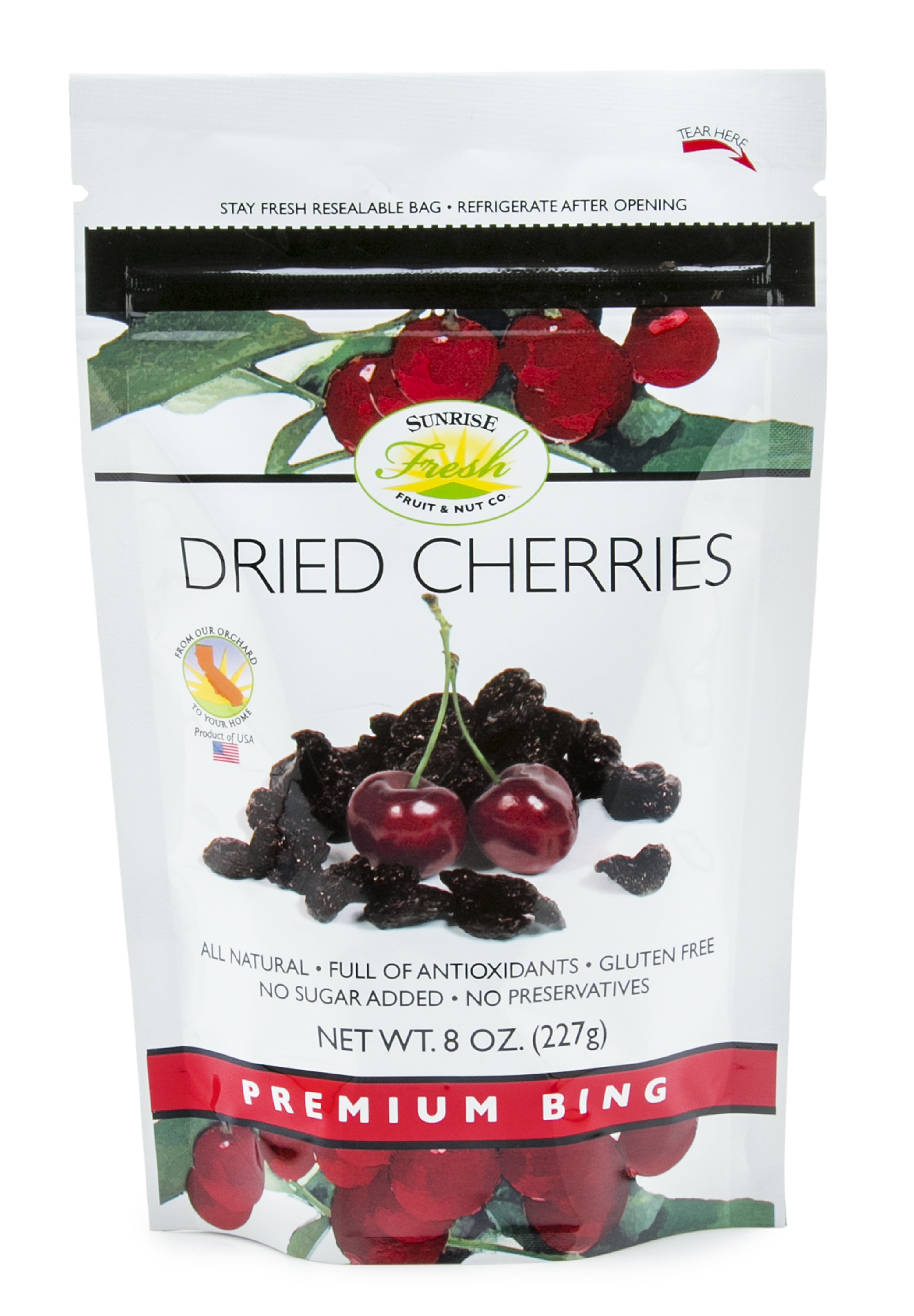 Sunrise Fresh Dried Dark Sweet Cherries, 8 oz