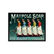 Maypole Bathroom Soap Dyes Blouses All Colours Vintage Style Metal Advertising Wall Plaque Sign Or Framed Picture Frame 128 Inch