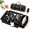 Black - Silver, variant on Bartender Kit Bag With Cocktail Shaker Set - Waxed Canvas Traveling Bar Tools 17-pc Travel Mixology Bartending Kits Mobile Roll S