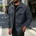 thumbnail image 5 of Riecok Cargo Jacket Men Long Sleeve Button down Coats Lapel Collar Jackets Casual Fall Outerwear with Pocket XL, 5 of 8