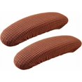 thumbnail image 1 of 1 par de fundas para reposabrazos de silla de oficina de poliéster, extraíbles, elásticas, lavables, impermeables, cojines para reposabrazos extraíbles (café oscuro), 1 of 5