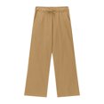 thumbnail image 5 of JSheng Children Casual Pants Girls Pants Casual Smocked High Waist Pant Loose Wide Leg Long Trousers 4-14 Years Beige 4 Years, 5 of 5