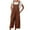 Coffee womens jumpsuits, variant on Wycnly Womens Jumpsuits Cotton Linen Plus Size Wide Leg Pocket Strap Long Jumpsuits Overalls Casual Solid Square Neck Sleeveless Maxi Summer Rompers Coffee s