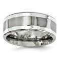 thumbnail image 1 of Edward Mirell Titanium with Sterling Silver Inlay 9mm Band Size 10.5, 1 of 4