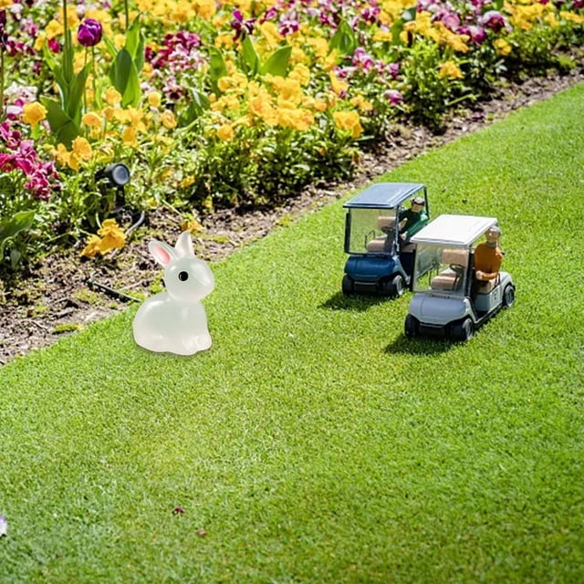 Fiudx Adorno Luminoso de Pascua, Diseño de Resina Pintado a Mano, Decoración de Jardín En Miniatura, Decoración de Fiesta de Musgo Diy, Exhibición para El Hogar y La Oficina, Figura Sonriente Alegre,