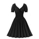 thumbnail image 4 of Vestido formal de cintura alta de manga corta de color sólido con un hombro para mujer Fridja  bnh6727, 4 of 9