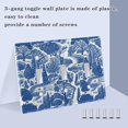 thumbnail image 3 of Yayeee Toggle Light Switch Wall Plate 2-Gang 4.56"x4.48" Decorative Outlet Cover, Blue Garden Pattern, 3 of 7