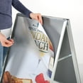 thumbnail image 4 of M&T Displays Silver Sandwich Board, 22x28 Inches Poster Sidewalk Display, 1" Aluminum profile, A-Frame with Header Menu Board, Double Sided, Polystyrene Backing, Mitered Corner, 4 of 8