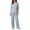Blue-woman pajama set, variant on Women's Pajama Sets Super Soft Short Sleeve Tops Loose Fit Pants Sleepwear Comfy Pjs Sets Breathable Homewear