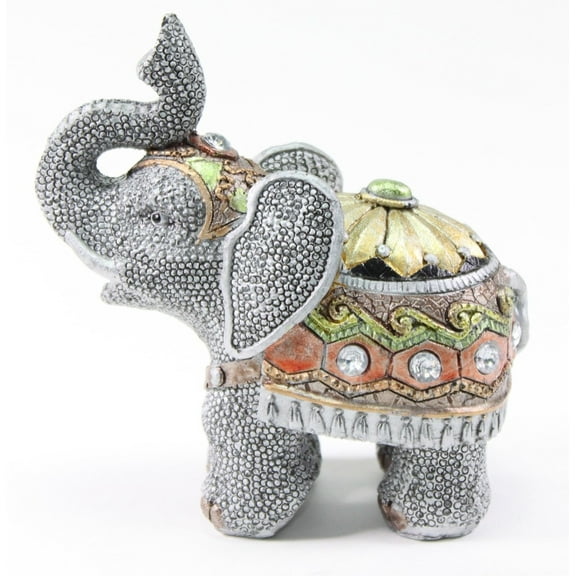 Feng Shui 5"(H) Gray Elephant Wealth Lucky Figurine Home Decor Housewarming Gift