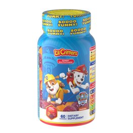 L’il Critters Paw Patrol Childrens Multivitamin Gummies for Childrens Health, Mixed Fruit, 60 Count
