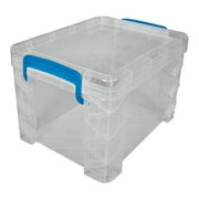 Super Stacker Supply Box, Clear with Blue Handles