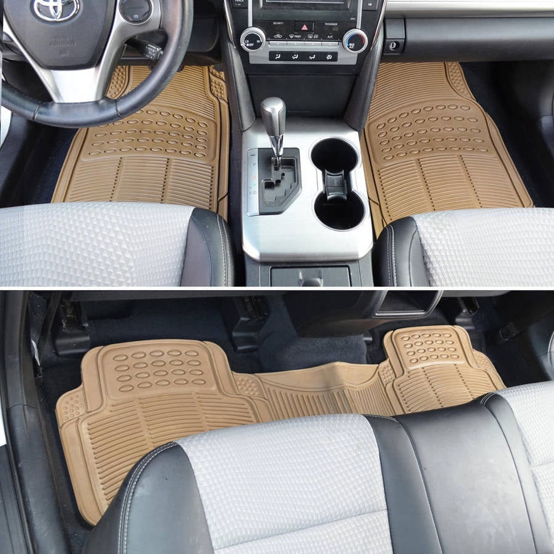 BDK Car SUV and Van Floor Rubber Mats with Cargo Trunk Mat, Heavy Duty All Weather Protection, 3 Colors