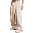 thumbnail image 2 of Smsaxvxz Sweatpants for Men Lightweight Elastic Waist Drawstring Jogger Pants Casual Loose Straight Leg Trousers with Pockets Beige XXL, 2 of 7