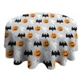 thumbnail image 4 of Halloween Pumpkin Ghost Bat Pattern Round Tablecloth 60"x60",Wrinkle Wipeable Table Cloth for Kitchen Dining Room Picnic Patio Party, 4 of 6