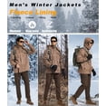 thumbnail image 6 of Tyhengta Men's Winter Jacket Cotton Jackets Fleece Lined Thick Work Warm Cargo Coats with Hooded Khaki 2XL, 6 of 11