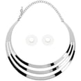 thumbnail image 1 of GHSDFBB Charm Metal Chunky Statement Bib Choker Necklace Jewelry, 1 of 5