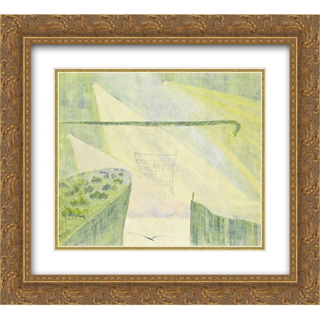 - Mikalojus Ciurlionis 2x Matted 22x20 Gold Ornate Framed Art Print 'Andante (Sonata of the Serpent)'