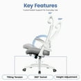thumbnail image 4 of CELTOSS Ergonomic Office Chair, High Back Flip-Up Armrests Design, Adjustable Mesh Headrest and Lumbar Support, Gray, 4 of 13
