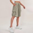 thumbnail image 5 of LWavelet Women's Side Drawstring Cargo Shorts Loose Fit Casual Summer Shorts for Outdoor Daily Khaki XL, 5 of 7