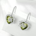thumbnail image 3 of Juwaliy Women Drop Earrings August Birthstone Heart Peridot Butterfly Rose Jewelry Hook 925 Sterling Silver Earring Wife Christmas Mother's Day Gifts for Mom, 3 of 10