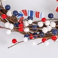thumbnail image 6 of HuiXinOu Patriotic Independence Day Berry Garland with US Flag Design Red White Blue Door Hanging for Holiday Home Decoration, 6 of 7
