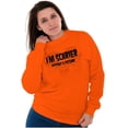 thumbnail image 4 of Halloween Scarier Without A Costume Unisex Plus Fleece Graphic Sweatshirt Brisco Brands 2X, 4 of 5