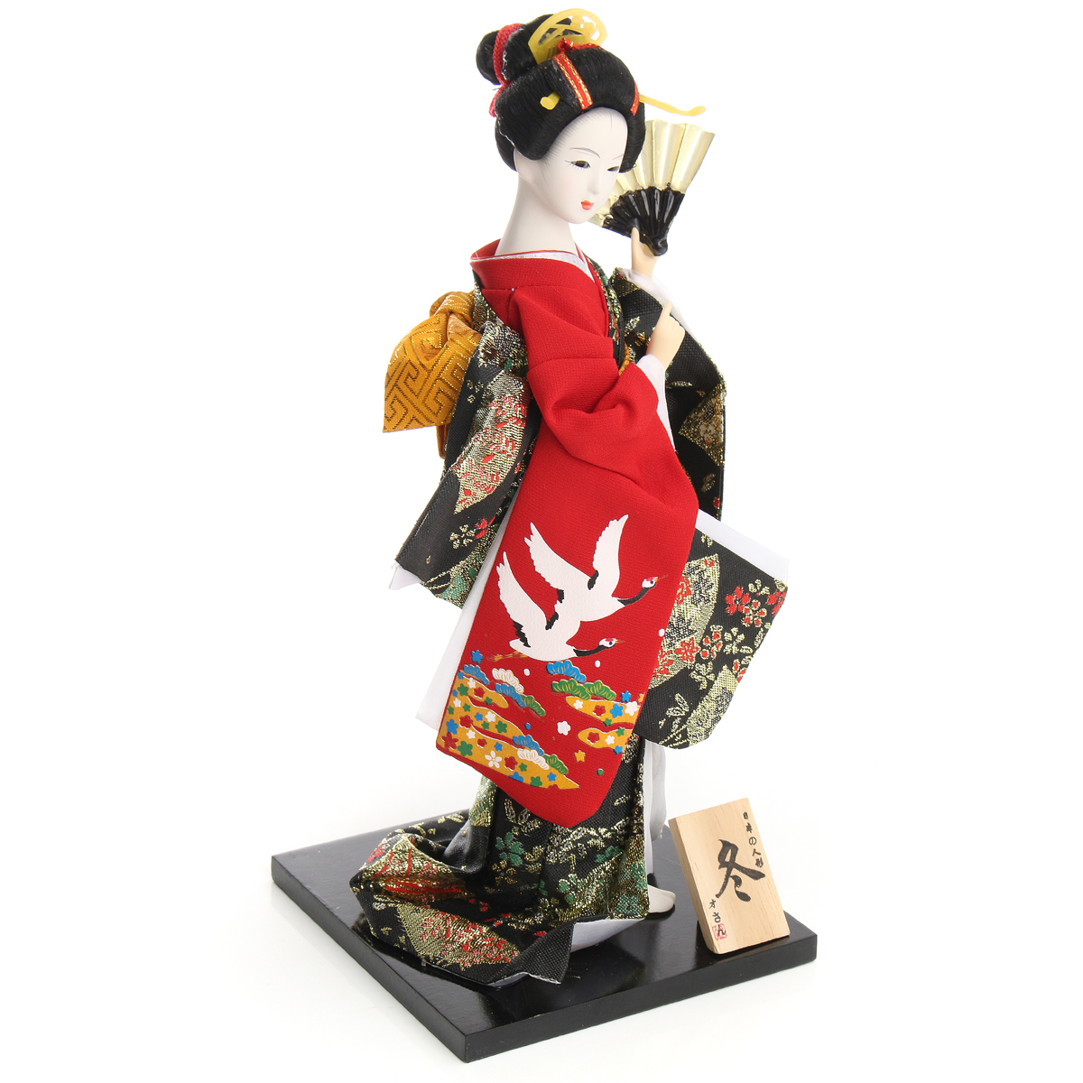 Oriental Japanese Brocade Kimono Kabuki Doll Geisha Figure Figurine Stat .