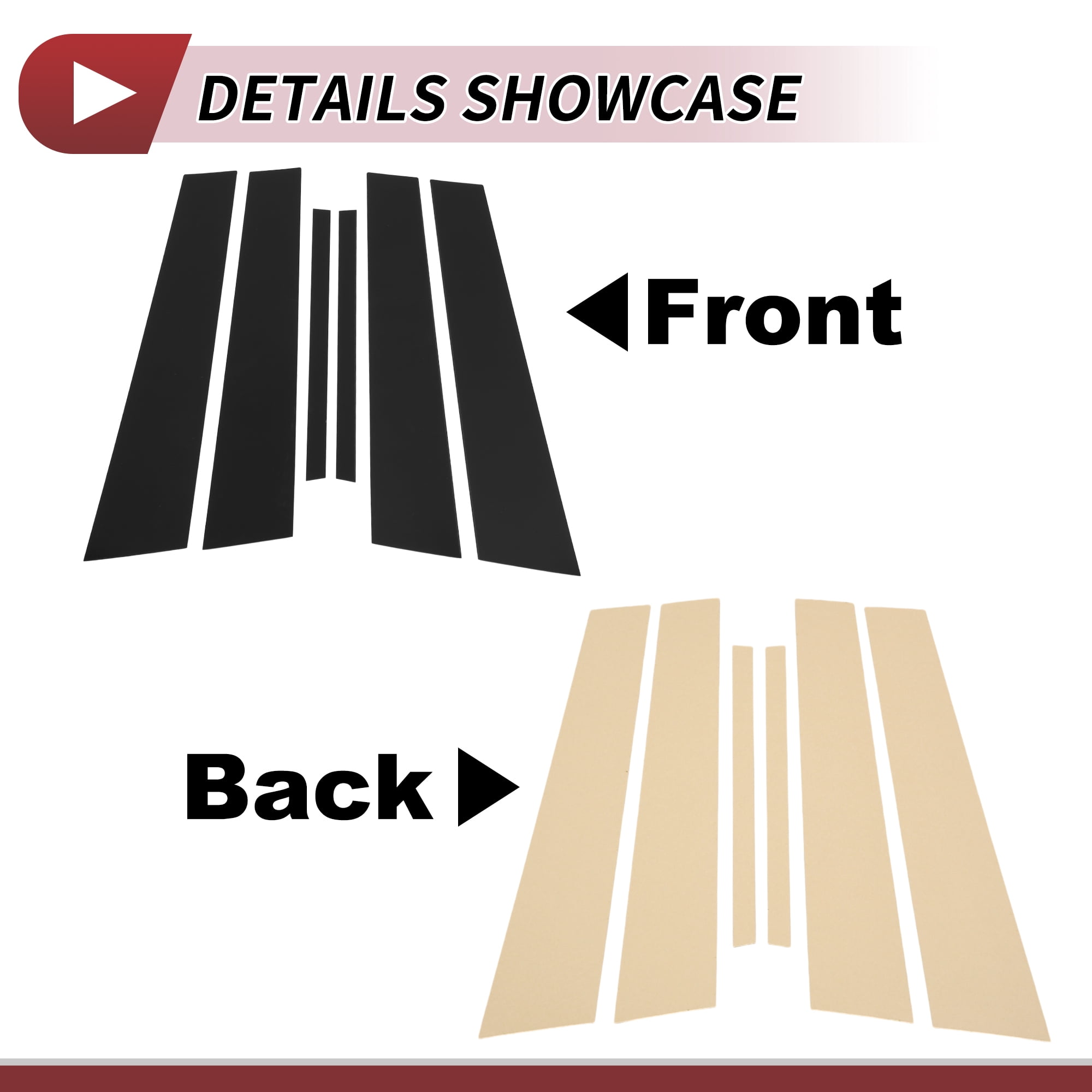 Unique Bargains 6Pcs Door Pillar Window Trim For NISSAN MAXIMA 2016-2023 Black