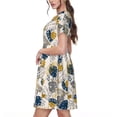 thumbnail image 2 of Uemuo Hawaiian Style Print Womens Summer Dress Casual Swing Short Sleeve Sundresses Beach A-line Shift Dress, 2 of 6