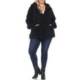 thumbnail image 2 of White Mark Women's Plus Size Hooded Sherpa Jacket, 2 of 5