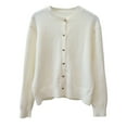 thumbnail image 5 of Gyexs Cardigan Sweaters for Women Trendy Long Sleeve Open Front Button Down Jacket 2025 Fall Clothes Winter Coats (White, Size One Size), 5 of 7