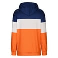 thumbnail image 6 of Zedker Casual Color Block Splicing Long Sleeve Hooded Sweatshirts for Women,Comfy Loose Leopard Print Fall Hoodies with Kangaroo Pocket,Orange,L, 6 of 7