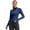 Navy Blue, variant on Womens Athletic Jackets Zip Up Yoga Workout Jacket Slim Fit Yoga Tops UPF 50+ UV Protection Shirts Long Sleeve Sun Shirt With Thumb Holes