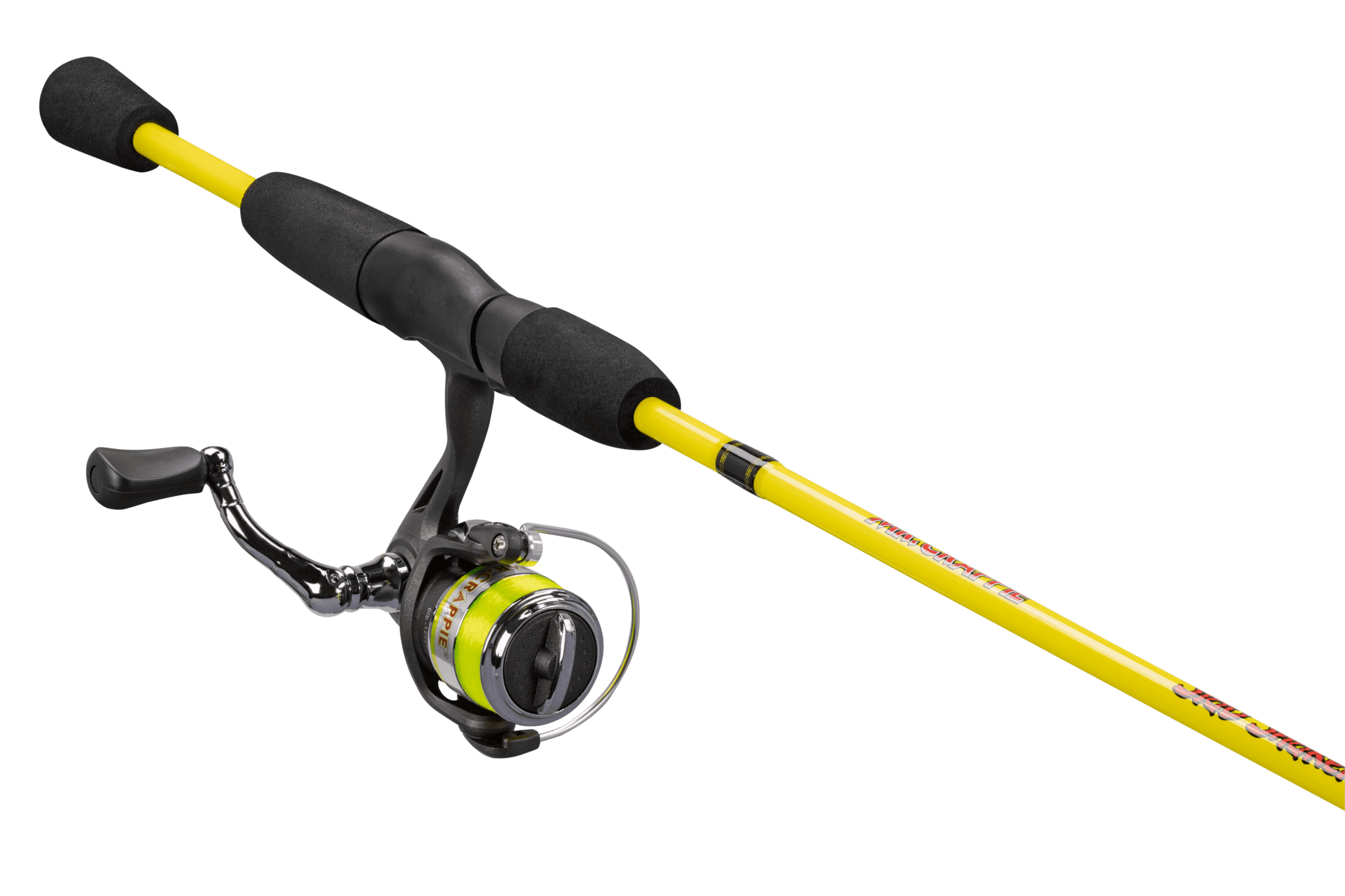 Mr Crappie SlabShaker Fishing Rod, 12-Foot 2-Pieces, Medium-Light Power  Fast Action, Graphite Rod Blank, Black/Yellow