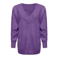 thumbnail image 5 of Comdrip Cozy Sweaters for Women, Casual Long Sleeve Sweaters for Women Fuzzy Chunky Knit V Neck Cozy Pullover Warm Pullover Sweater Oversized V Neck Sweater Purple 5XL, 5 of 5