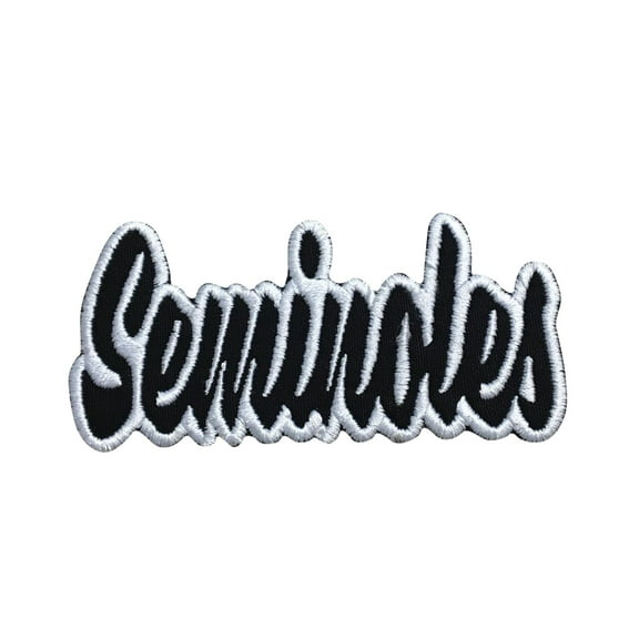 Seminoles - Black/White - Team Mascot - Words/Names - Iron on Applique/Embroidered Patch