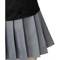 thumbnail image 6 of Gothic Style Black Waist Dress - Black Top With Gray Pleated Skirt Sleeveless Outfit, 6 of 7
