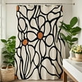 thumbnail image 3 of Boho Abstract Matisse Shower Curtain, Floral Flower Funky Shower Curtains Set Black White Beige Geometric Bath Curtain Modern Art Minimalist 70S Vintage Bathroom Decor 72"W x 78"L (Pack of 1), 3 of 6