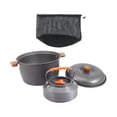 thumbnail image 4 of S SERENABLE Camping Cooking Set Camping Cookware Mess Kit Aluminum Lightweight with Storage Bag Pots Kettle Set for Campfire Trekking BBQ 1.1L, 4 of 9