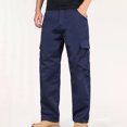 thumbnail image 3 of USNSM Men's Ripstop Cargo Pants Washed Solid Multi-Pocket Hiking Pants Outdoor Casual Loose Comfortable Pants Straight Leg Trouser Navy M, 3 of 7